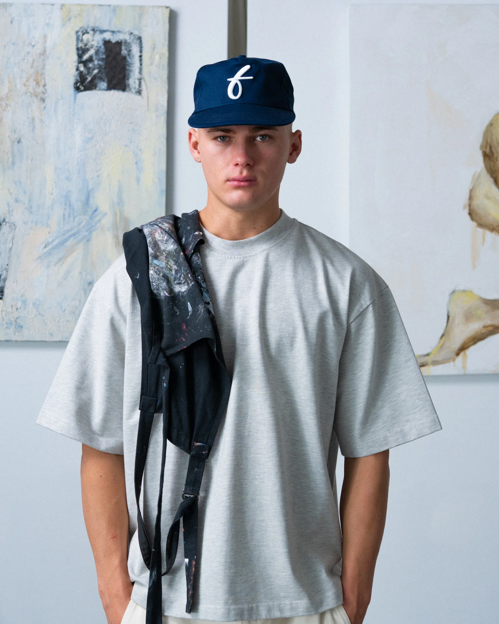 Art Letterman Cap - 5 Panel - Navy/Distressed - Image 6