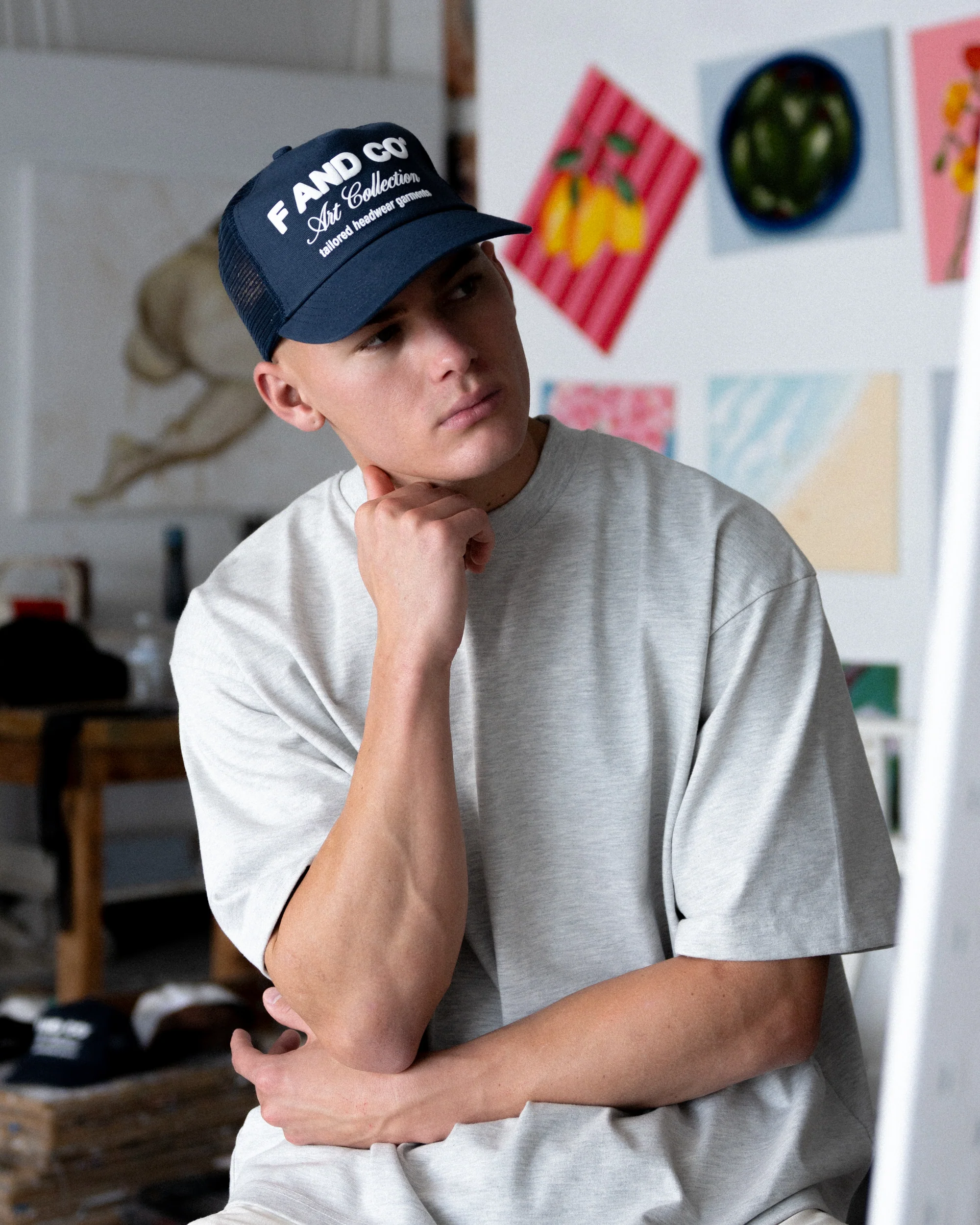 Artist Cap - Ball Trucker - Navy - Image 7