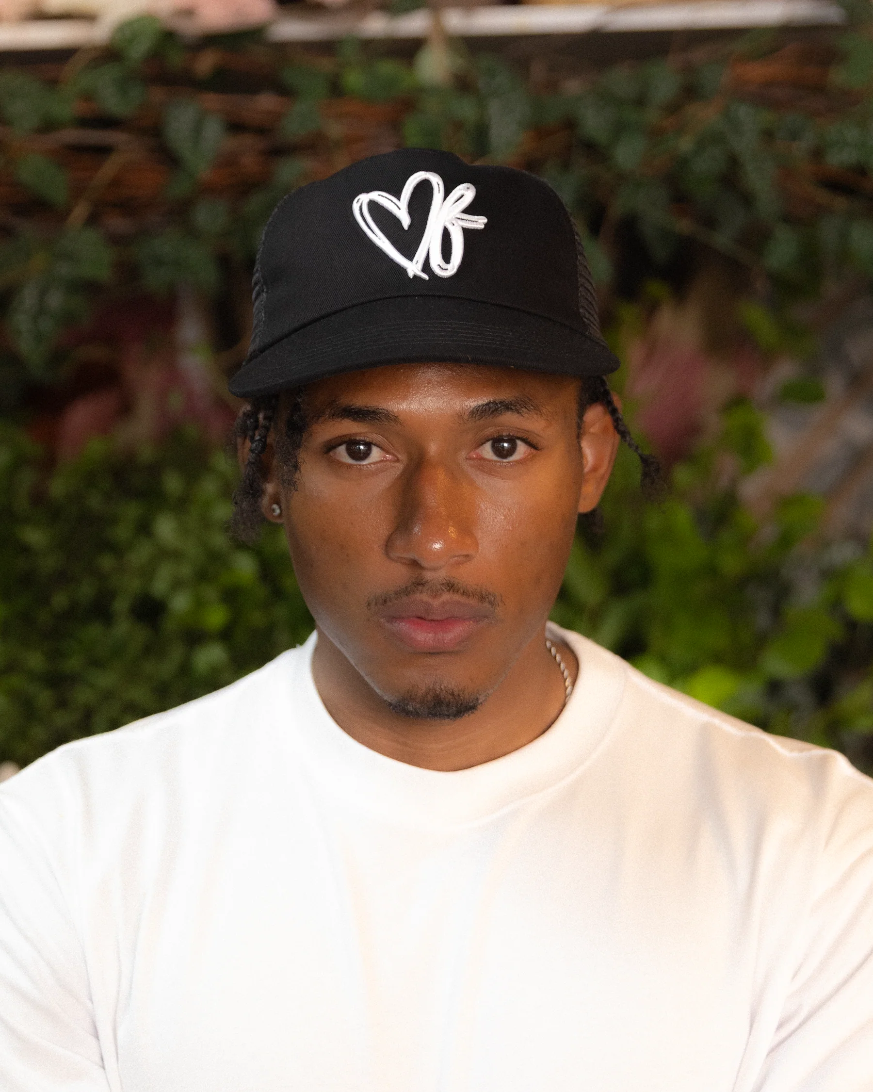 Heart Monogram Cap - Wide Brim 5 Panel - Black/Trucker - Image 6