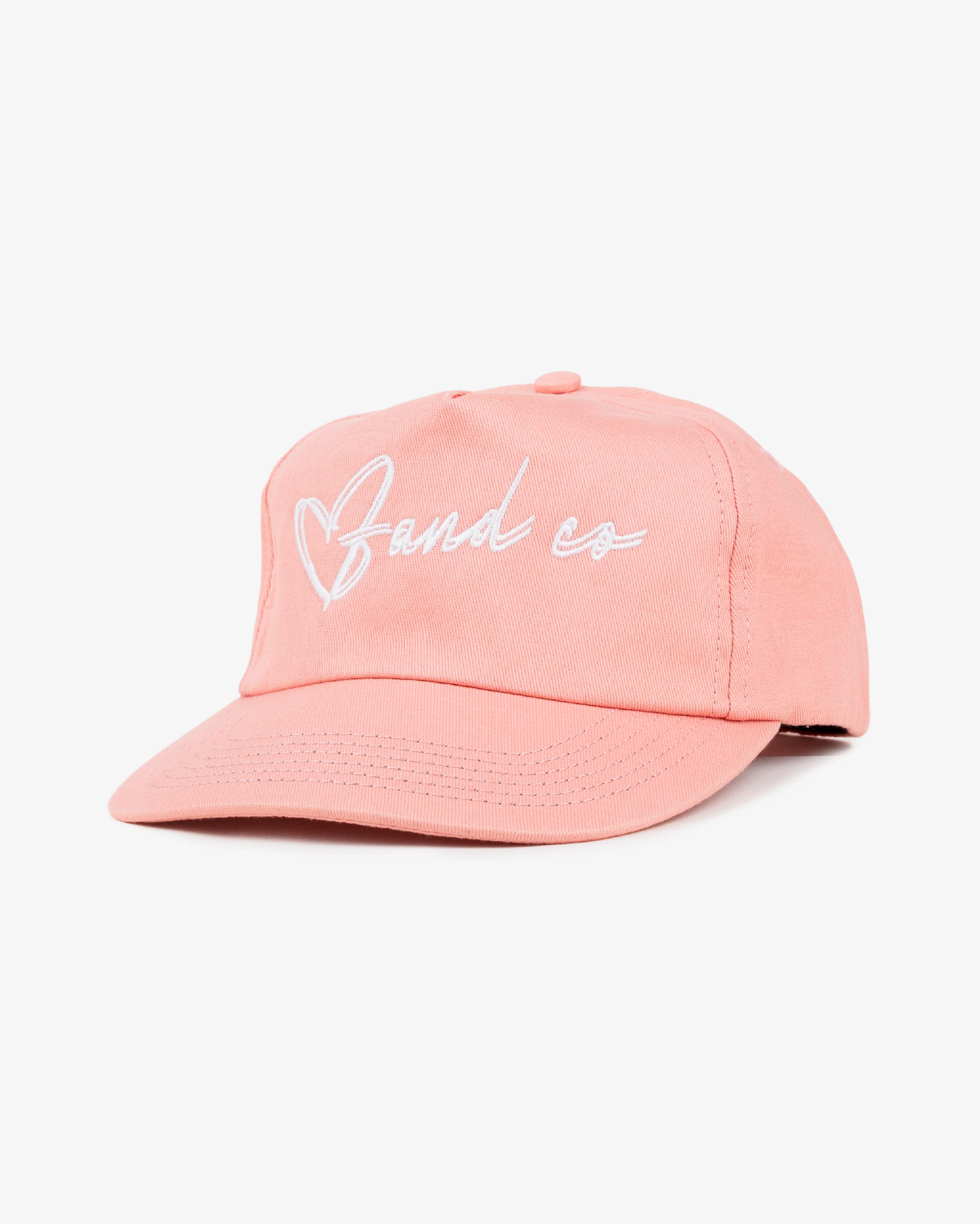 Heart Script Cap - 5 Panel - Salmon Pink - Image 2