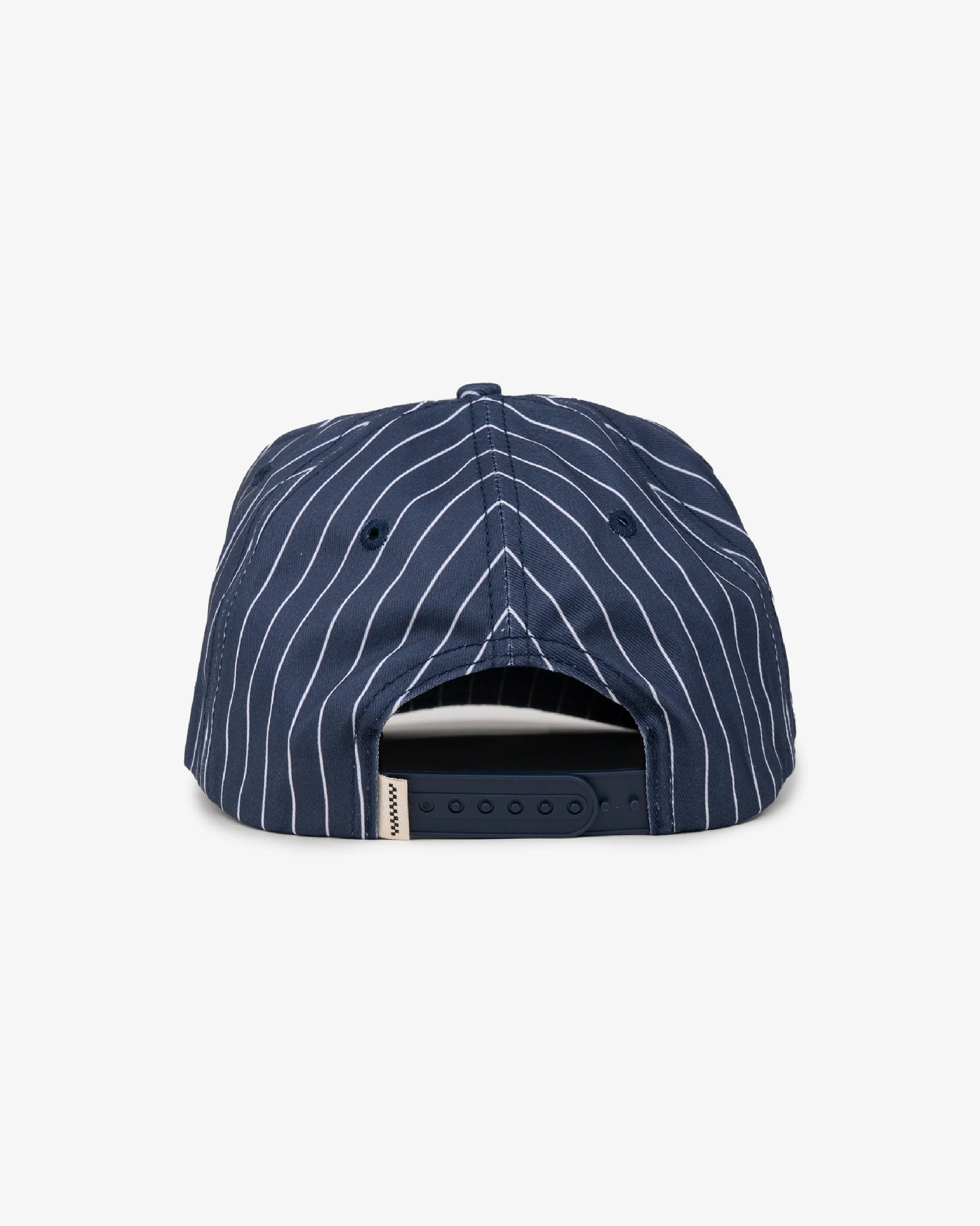 Monogram Ball Cap - Short Brim 6 Panel - Navy Pinstripe - Image 4