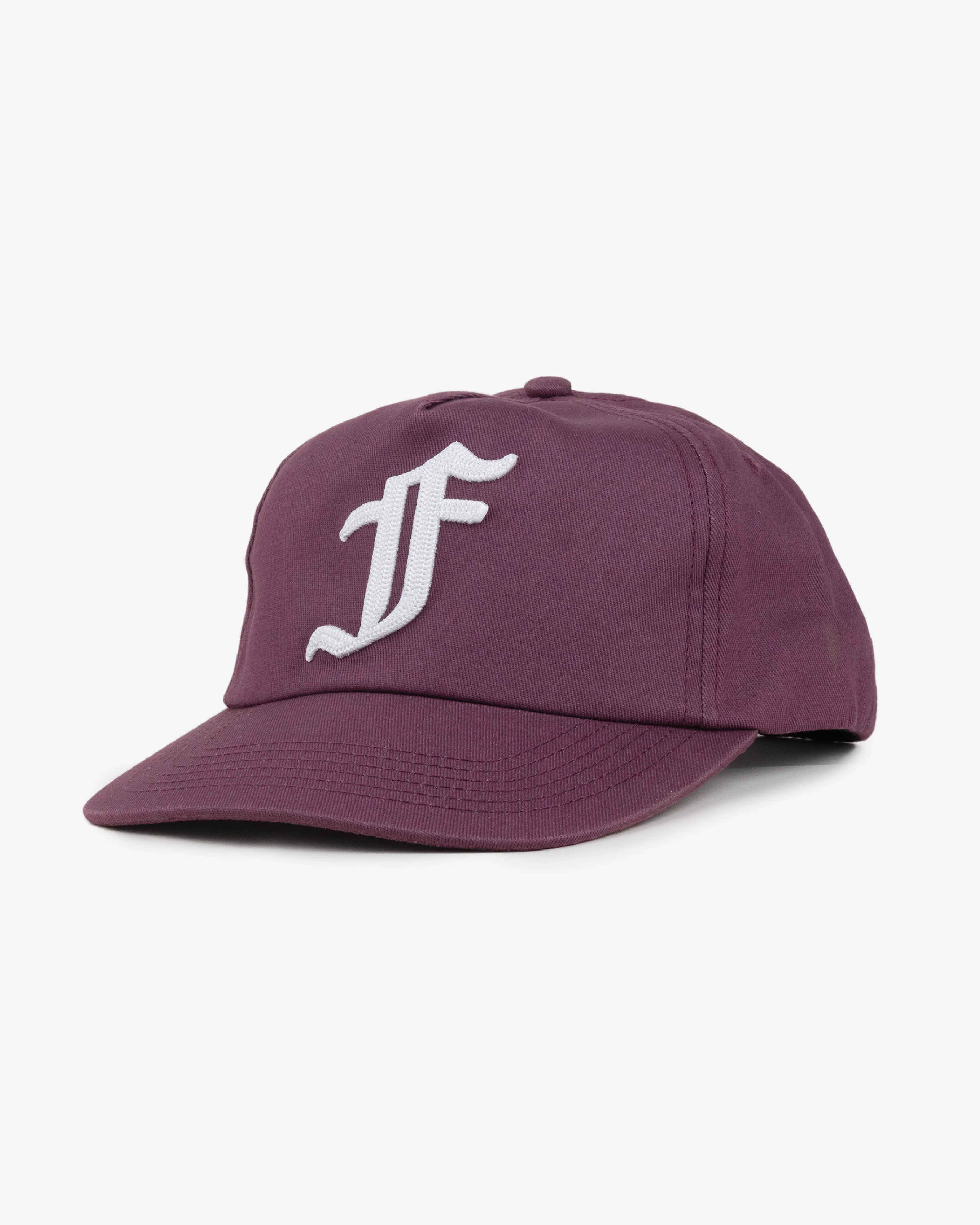 Old English F Cap - 5 Panel - Washed Plum - Image 3
