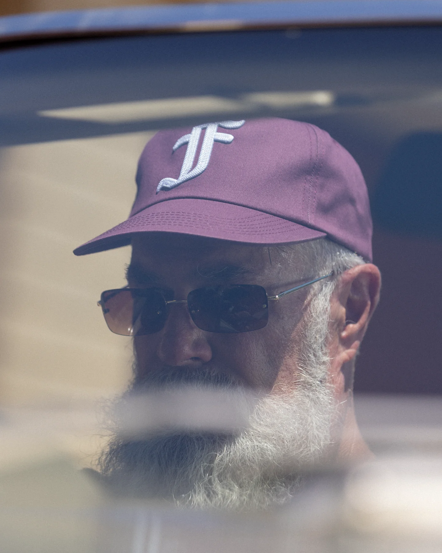 Old English F Cap - 5 Panel - Washed Plum - Image 5