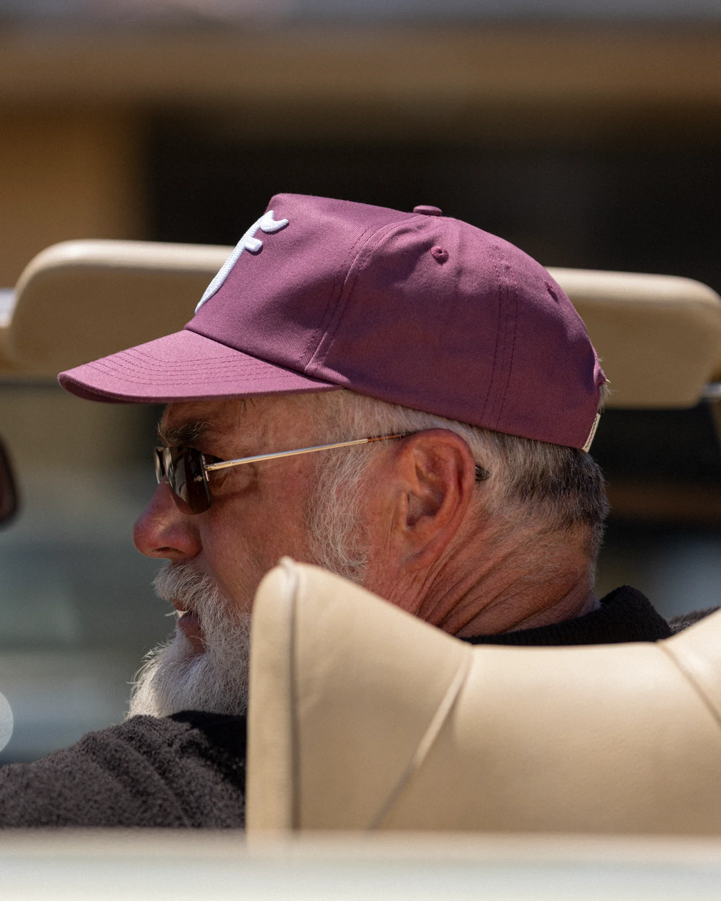 Old English F Cap - 5 Panel - Washed Plum - Image 6