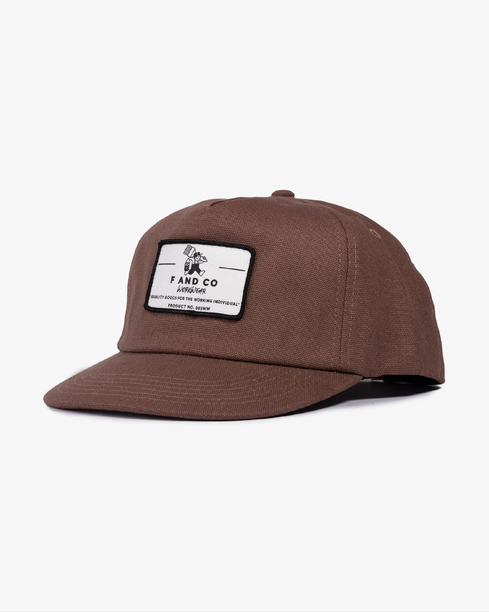 Patch Workwear Cap - 5 panel - Brown - Image 3