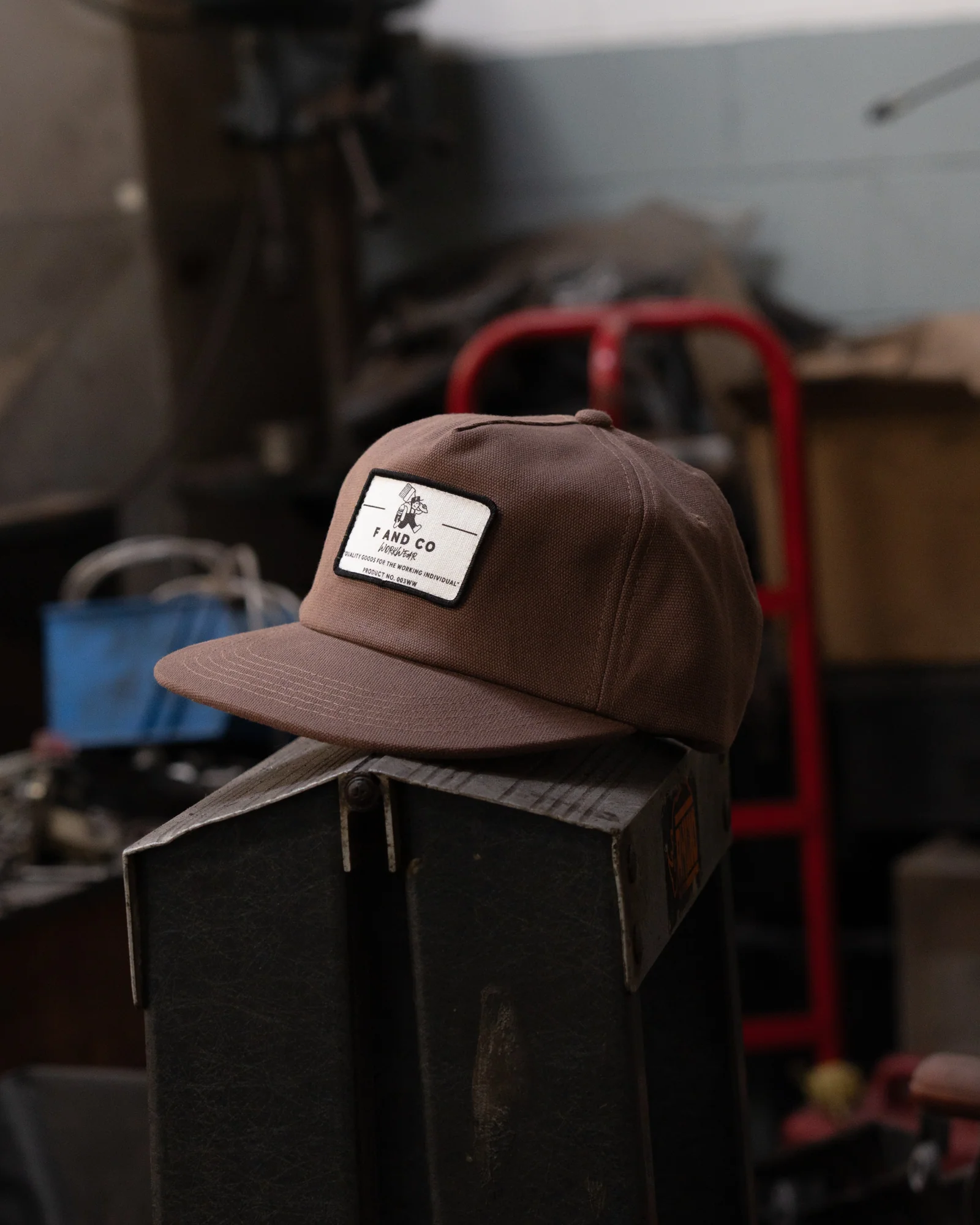 Patch Workwear Cap - 5 panel - Brown - Image 7