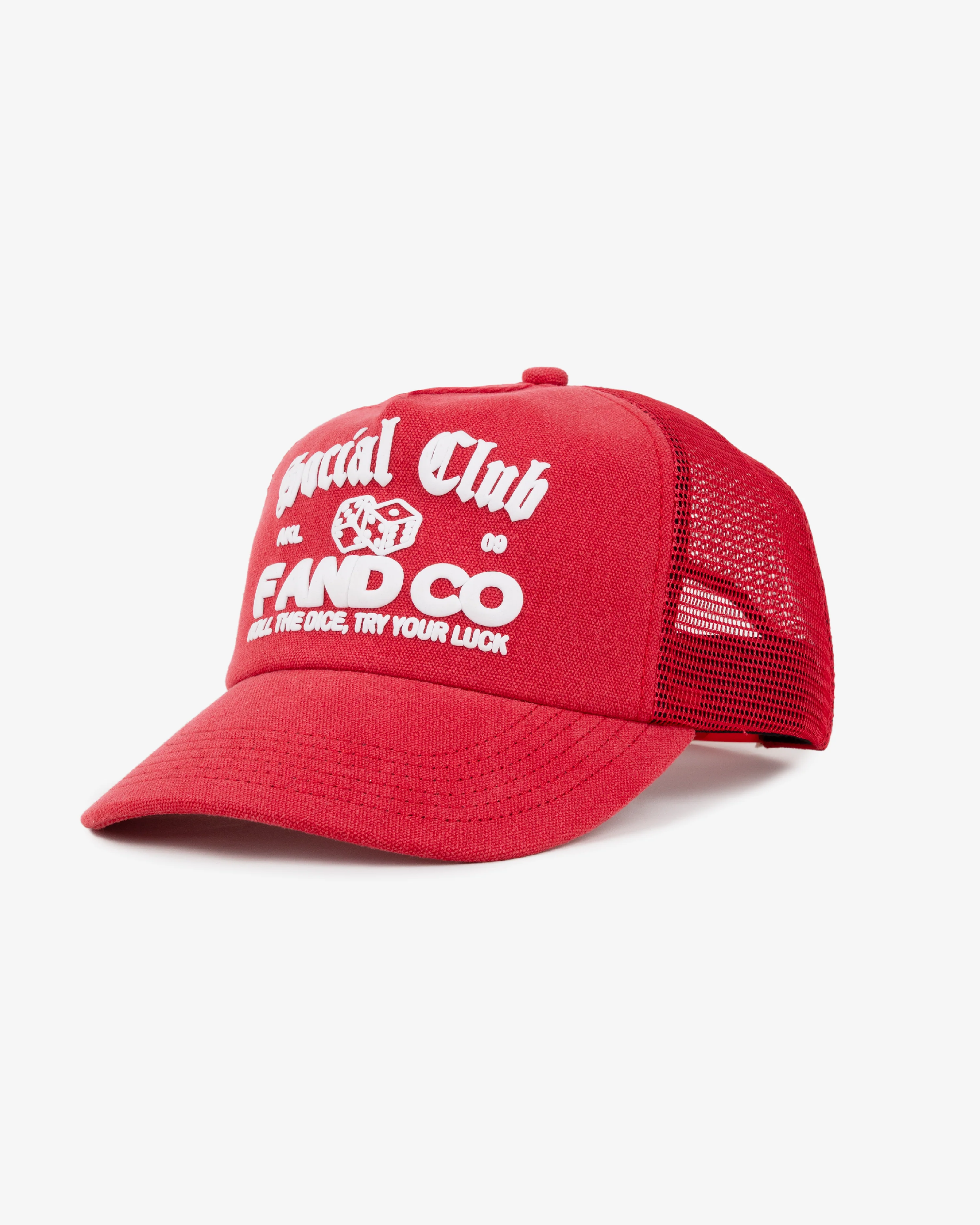 Social Club Trucker Cap - Ball Trucker - Washed Red - Image 3