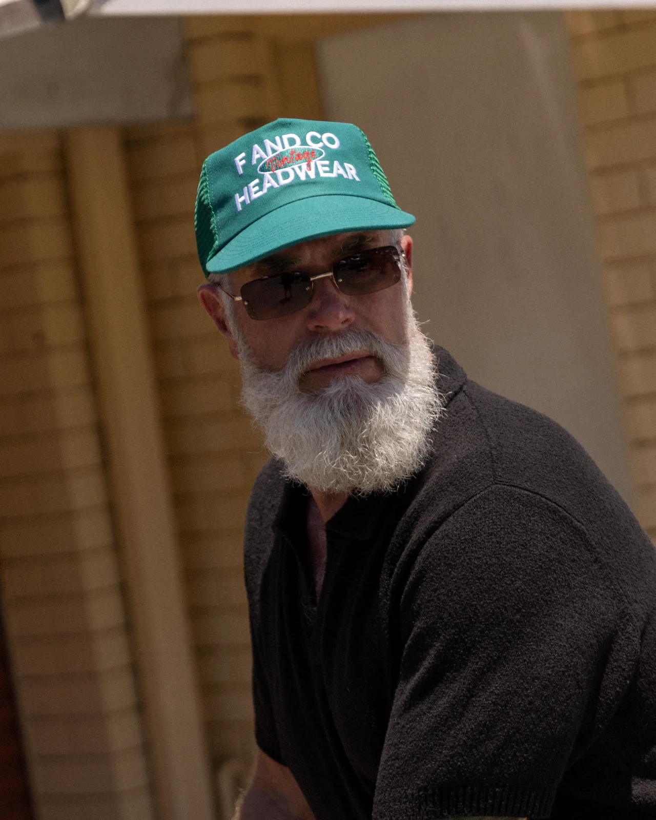 Vintage Trucker Cap - Wide Brim 5 Panel - Washed Sea Green - Image 7
