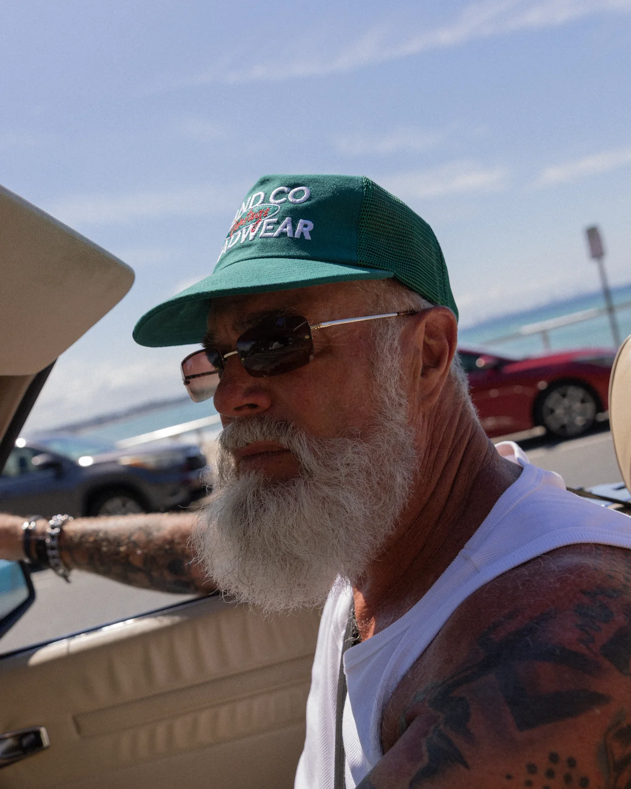 Vintage Trucker Cap - Wide Brim 5 Panel - Washed Sea Green - Image 8