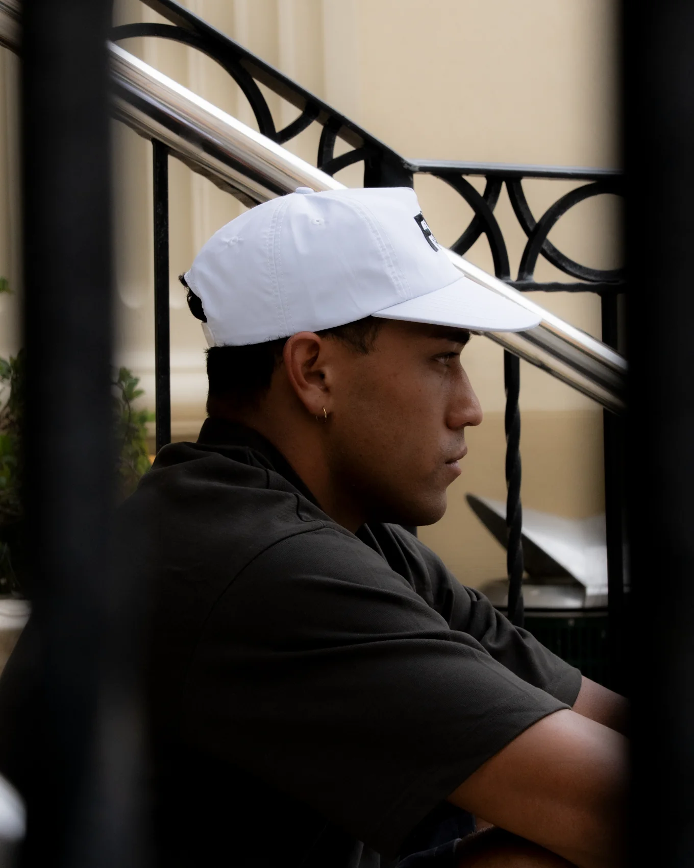 F&C Nylon Cap - Wide Brim 5 Panel - White - Image 5