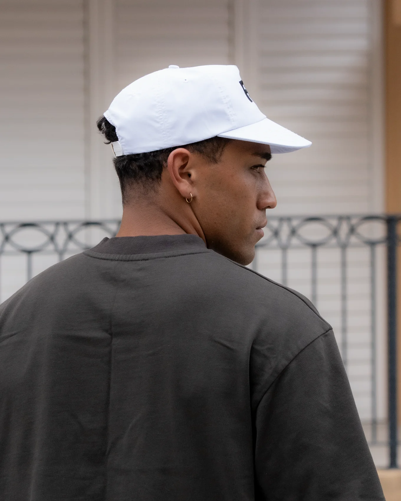 F&C Nylon Cap - Wide Brim 5 Panel - White - Image 7